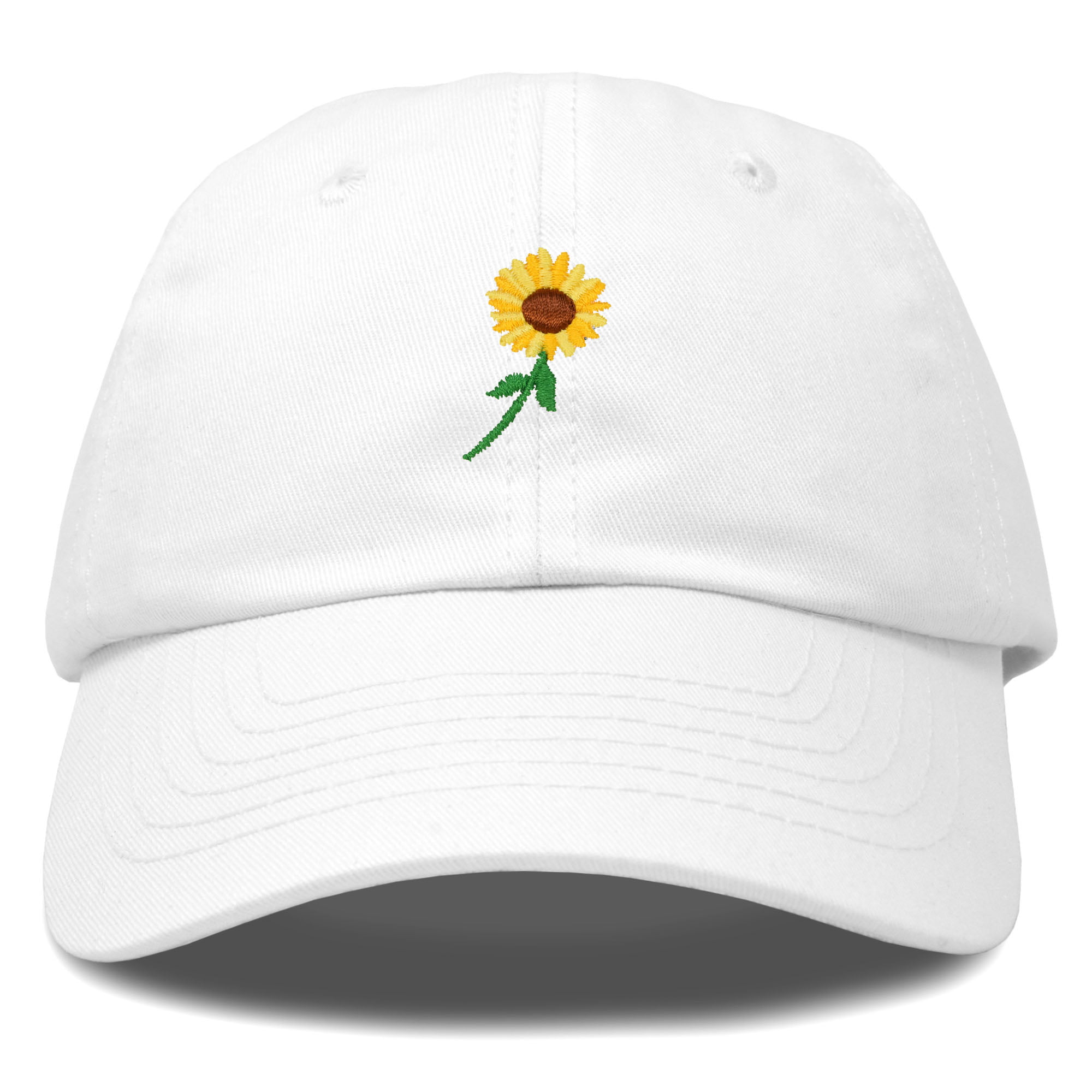 Sunflower Classic Flat-Brimmed Trucker Hat Baseball Cap White 