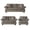 Stone Gray, variant on Roundhill  Leinster Nailhead Sofa, Loveseat, and Chair 3-piece Set, Faux Leather, Stone Gray