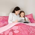 thumbnail image 6 of Feelyou Watercolor Flower Women Bedding Comforter Set, Pink Cherry Blossoms Twin Comforter Sets, Artwork Style Reversible Bedding Set, Luxury Bedroom Decor, 2-Piece, 6 of 9