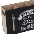 thumbnail image 2 of Goriertaly Black Wooden Cutlery Box Durable Structure Wide Application Wooden Utensil Organizer For Kitchen, 2 of 6