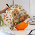 thumbnail image 3 of HELLHERO Maple Leaf Cat Teapot Dust Cover for Polyester Canvas Keep Warm with Lightweight, 3 of 8