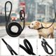 thumbnail image 3 of Correa de nailon para perros, ideal para paseos y adiestramiento, con hebilla ajustable, collar de cuerda y correa antideslizante (Negro, Mediano)., 3 of 5