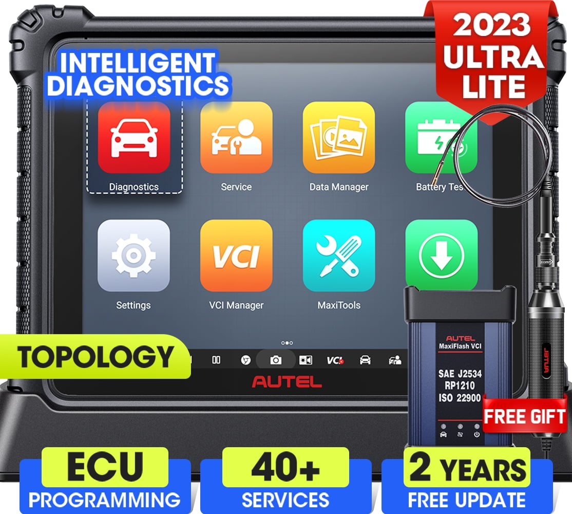 Autel Scanner MaxiCOM Ultra Lite Car Diagnostic Scan Tool,ECU Programming/Coding, Topology, Active Test, 40+ Service 2 Year Free Update