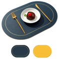 thumbnail image 1 of Bangcool Napperon en Faux Cuir Réversible Imperméable Napperon de Table pour Cuisine, 1 of 10