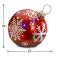 thumbnail image 3 of 18" Ornement Bijou Rouge avec la Conception de Flocon de Neige et 24 Multi LED, 3 of 4