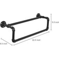 thumbnail image 2 of MyGift Double Towel Bar for Bathroom, Wall Mounted Bath Towel Rack, Hand Towel Holder, Farmhouse Rustic Bathroom Decor, Industrial Pipe Metal Matte Black, 2 of 6