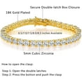 thumbnail image 3 of GEMSME 18K Yellow Gold Plated 5MM Cubic Zirconia Classic Graduation Tennis Bracelet for Women Men Girls 6 inch, 3 of 5