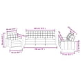 thumbnail image 4 of vidaXL 3 Piece Sofa Set with Pillows Dark Grey Fabric, 4 of 5