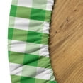 thumbnail image 4 of Ambesonne Geometric Fitted Round Tablecloth, Green White Gingham, 56"- 60" Diameter, Green and White, 4 of 4