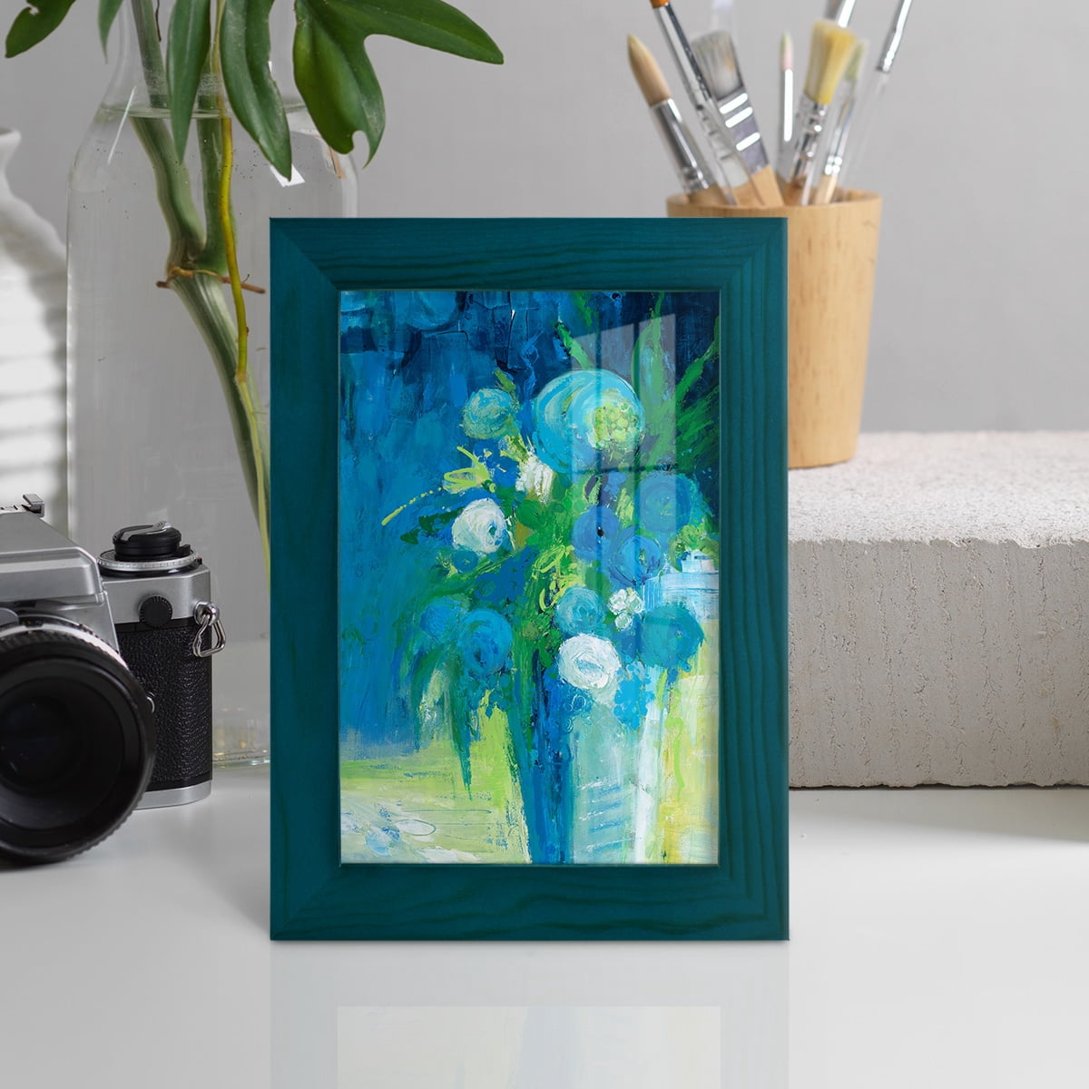 Literal Imaginings -Framed Print w/glass-Ocean Blue
