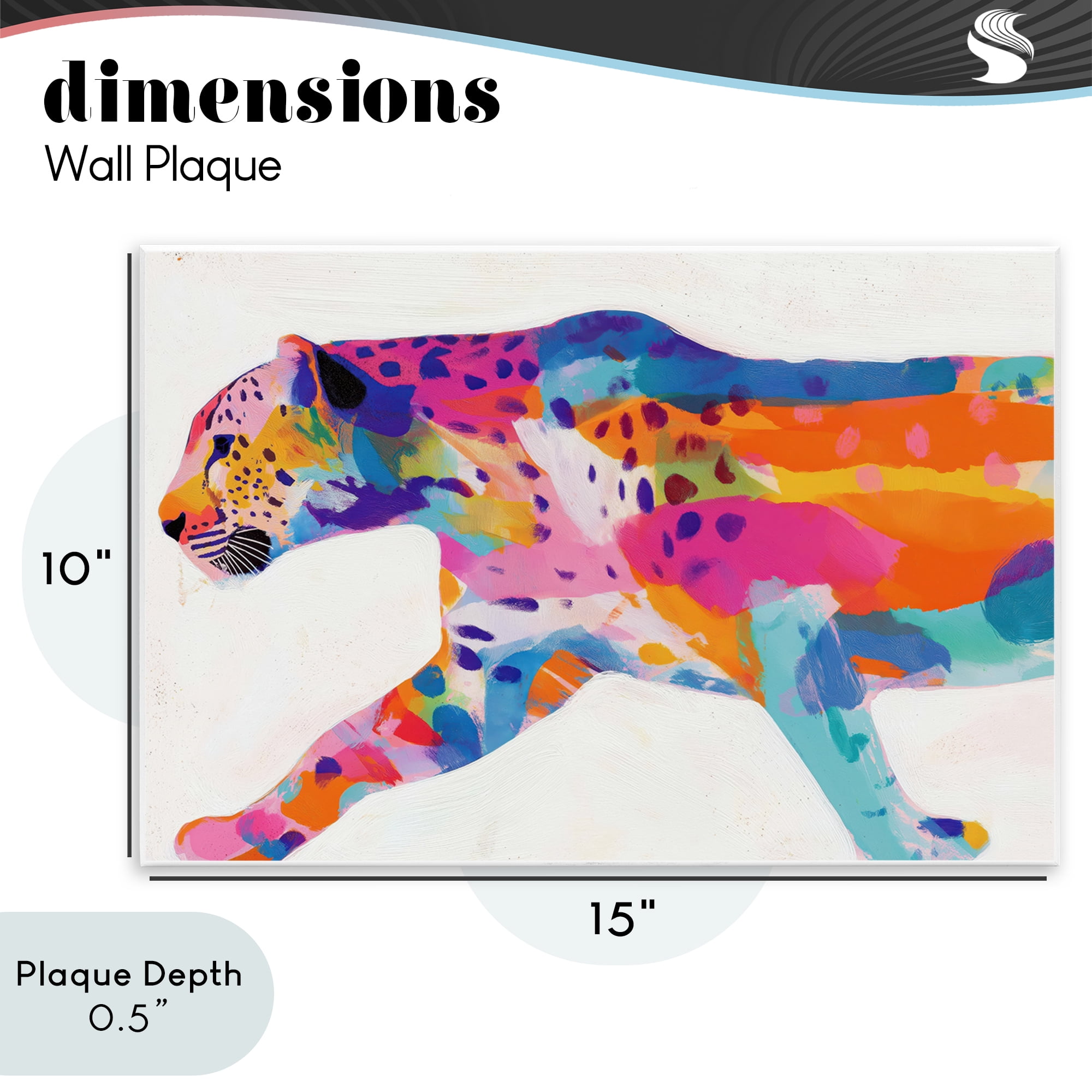 Stupell Industries Vibrant Hued Cheetah In Motion Wall Plaque Art, design by Chromatic Storm Studio