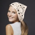 thumbnail image 2 of 6 pañuelos para el pelo para mujer, bandana de ganchillo, diadema de ganchillo, pañuelo para el pelo, pañuelo para la cabeza de ganchillo, bandana de ganchillo, accesorios para el cabello, 2 of 6