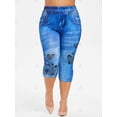 thumbnail image 4 of Tallas grandes con estampado de jean de mariposa 3D Rosegal Tankinis, 4 of 5