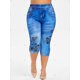 thumbnail image 4 of Tallas grandes con estampado de jean de mariposa 3D Rosegal  Tankinis, 4 of 5