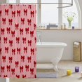 thumbnail image 3 of Manfei Red Princess Bowtie Shower Curtain 72Wx78L,Coquette Bow Bath Curtain, 3 of 5