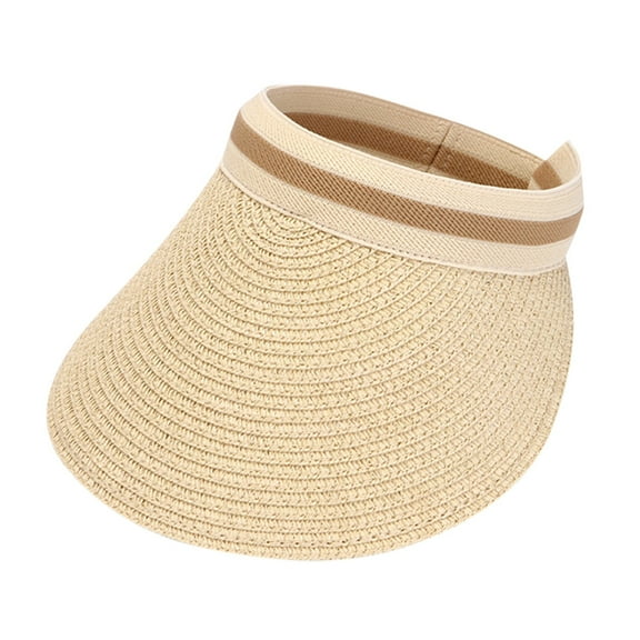 Hats Summer Outdoors Women Wide Brim Straw Beach Golf Sun Protection Travel Ponytail Sun Cap UPF 50  Caps Hat
