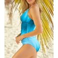 thumbnail image 4 of Women's Sky Blue Oceanic Gradient Color Peekaboo Halter Tankini Swimsuit, 4 of 21
