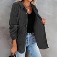 thumbnail image 3 of Byworldtasic Corduroy Button Down Shirts for Womens Dressy Casual Long Sleeve Blouses Oversized Fall Tops Jackets, 3 of 8