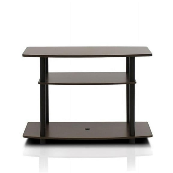 Turn-N-Tube No Tools 3-Tier TV Stands, Espresso & Black - 23.3 x 31.5 x 15.8 in.