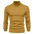 thumbnail image 4 of USNSM Turtleneck Long Sleeve Pullover Sweater for Men Casual Thermal Base Shirt Solid Color Slim Fit Jumper Tops Yellow M, 4 of 4