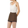thumbnail image 5 of REFINED ATTIRE Juniors Floral Printed Lace Trim Elastic Waist Shorts, 5 of 7
