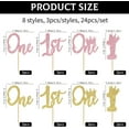 thumbnail image 2 of 24 PCs 1st Birthday Cupcake Toppers Glitter First Birthday One Cupcake Picks for DIY Shower 1st Birthday Party Cake Gold for DIY Shower First Birthday Theme Decoration Supplies 2.7x2.27 Inch, 2 of 7