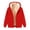 Red, variant on Busydd Plus Size Fleece Jacket Women Warm Cozy Solid Color Hooded Winter Jacket Trendy Casual Long Sleeve Zip up Jacket with Pockets 3XL