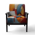 thumbnail image 4 of Designart « Geometric Forms in Cubism I » Fauteuil d'Appoint Rembourré Turquoise Cubisme - Fauteuil Moderne pour Chambre, 4 of 7