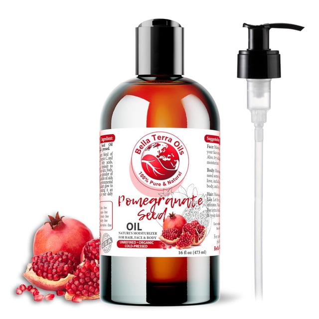 Aceite de Semilla de Granada Mejorado de 16oz Orgánico 100% Puro Rico en Antioxidantes para Suavizar