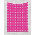 thumbnail image 1 of Pink Tapestry, Geometric Shapes Triangles Forming Floral Shapes Vibrant Colored, Wall Hanging for Bedroom Living Room Dorm Decor, 60W X 80L Inches, Hot Pink Pale Blue Pale Green, by Ambesonne, 1 of 2