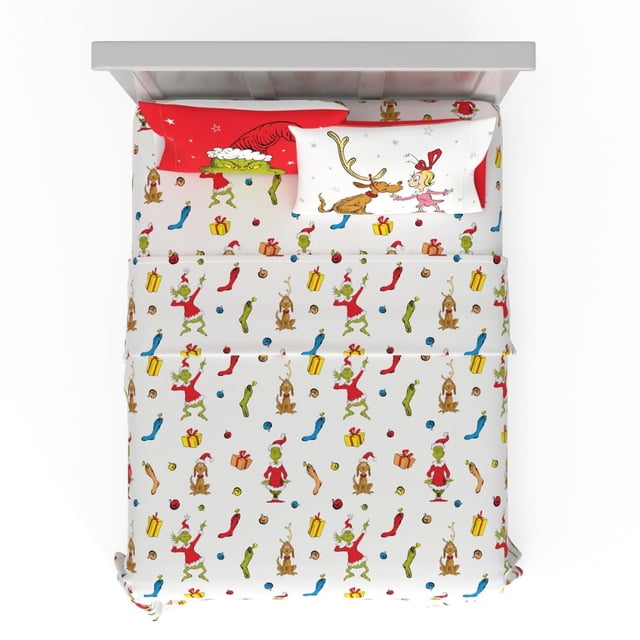 Juego de sábanas Franco Collectibles Dr. Seuss El Grinch completo