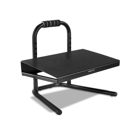 Adjustable Foot Rest for Standing and Sitting with Six Height Settings Black