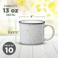 thumbnail image 5 of Ceramic Campfire Mug 13 oz. Set of 10, Bulk Pack - Speckled Camping Tea Cups - White, 5 of 5