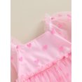 thumbnail image 5 of Wassery Kids Girl Princess Dress 6M 12M 18M 24M 3T 4T Toddler Baby  Girls Heart Print Long Sleeve Square Neck Tulle Mini Dress Little Girl Party Casual Dress, 5 of 8