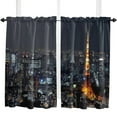 thumbnail image 5 of City Tokyo Tower Night Building Cityscape Scenery Curtains in the Bedroom Living Room Hall Window Kitchen Decoration Drapes, 5 of 7