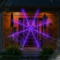thumbnail image 4 of Elegant Choise Halloween Decorations 2.95ft Giant Spider with 11.8ft Circular Cobweb with LED Light, 4 of 12