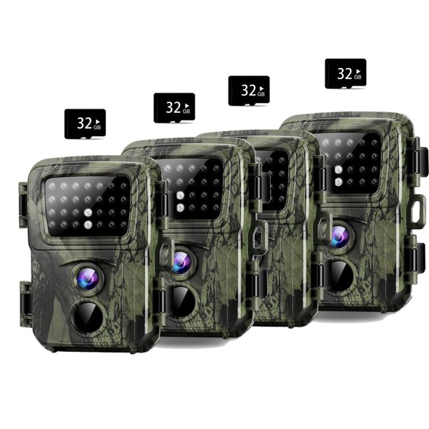 SuntekCam Trail Camera【4 Pack】with 4 x 32GB SD Card 20MP 1080P Game
