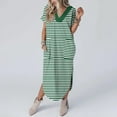 thumbnail image 3 of Summer Dresses for Womens 2025 Plus Size Fashion Sexy Solid Color Pocket Sleeveless V-Neck Dress, 3 of 6