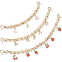 Gold Bag Charms 3pcs Cute Cherry Bag Charms For Handbags, 8" 9.7" 12" Replacement Purse Extender Chain Shoulder Crossbody Purse Chain Charm Accessories For Women