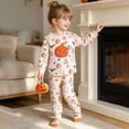 thumbnail image 4 of CAIXIA Girls Halloween Outfit Cartoon Printed Long Sleeve Top Bottom 2-Piece Warm Autumn Outfit, 4 of 8
