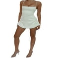 thumbnail image 3 of Women Summer Bodycon Dress Solid Color Spaghetti Strap Sleeveless Dress Fashion Backless Dress, 3 of 7