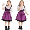 thumbnail image 4 of XXWXYD Girl's German Traditional Oktoberfest Oktoberfest Skirt Dress for Casual Soft Comfortable Clothing(10-12 Years,Purple), 4 of 5
