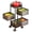 4Tier Black, variant on Rotating Kitchen Storage Cart with Wheels and Top Lid, Thickened Carbon Steel Organizer, 360° Swivel Removable Basket Rack for Pantry Bathroom Laundry