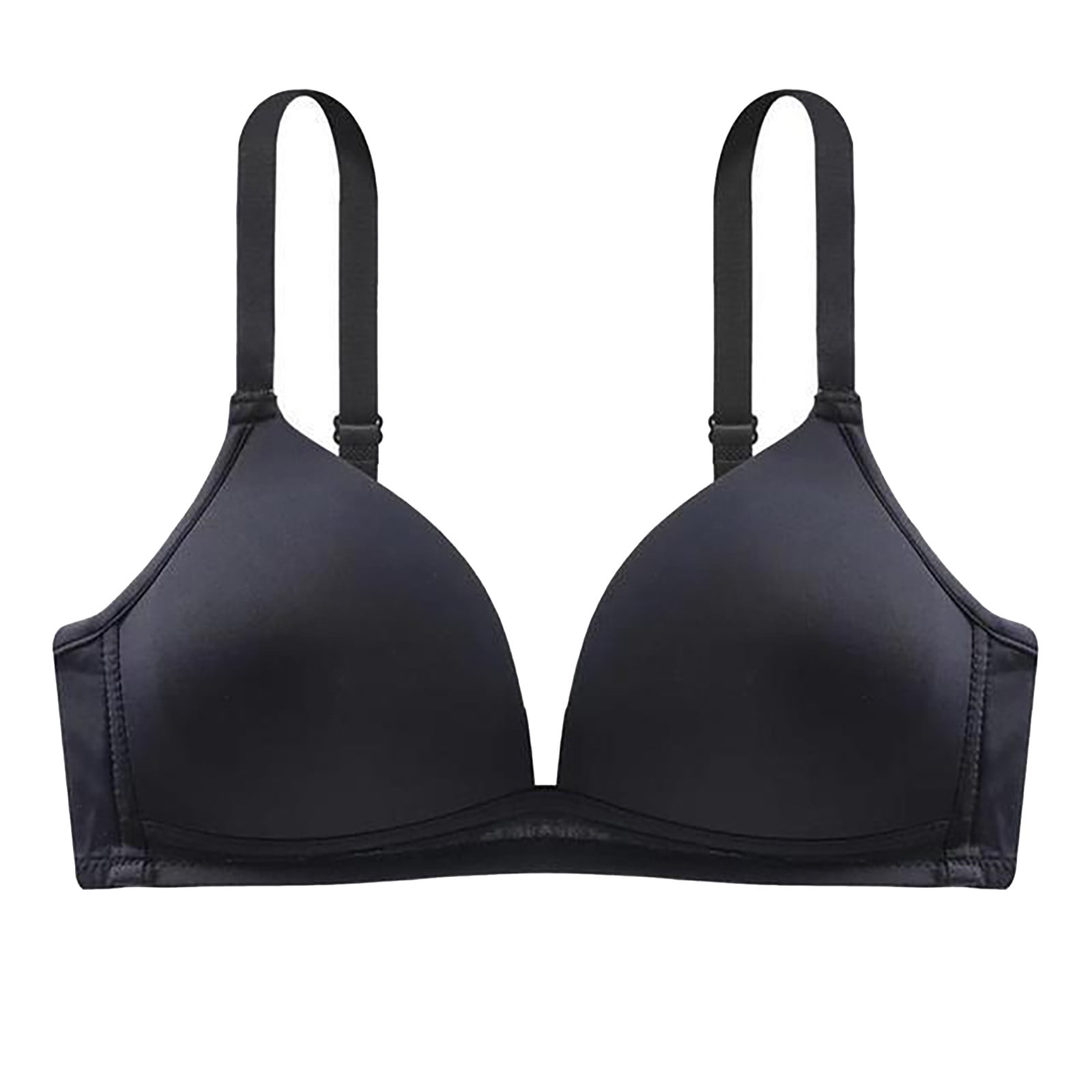 OPHPY Tshirt Bras for Women 2 Pack Full Coverage Cute Plus Size Bras No  Wire Push Up Bras Comfortable Everyday Sleep Bralette : :  Clothing