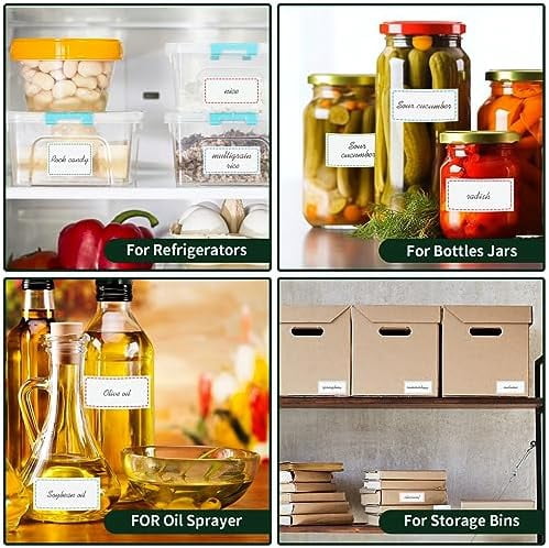 500 Removable Freezer Labels, 2x3 inches Water Oil Waterproof Stickers to Write on for Bottles Canning Containers Jars Pantry Organization Paper Name Clothes Tags Box Storage Bins Daycare, 3 Color
