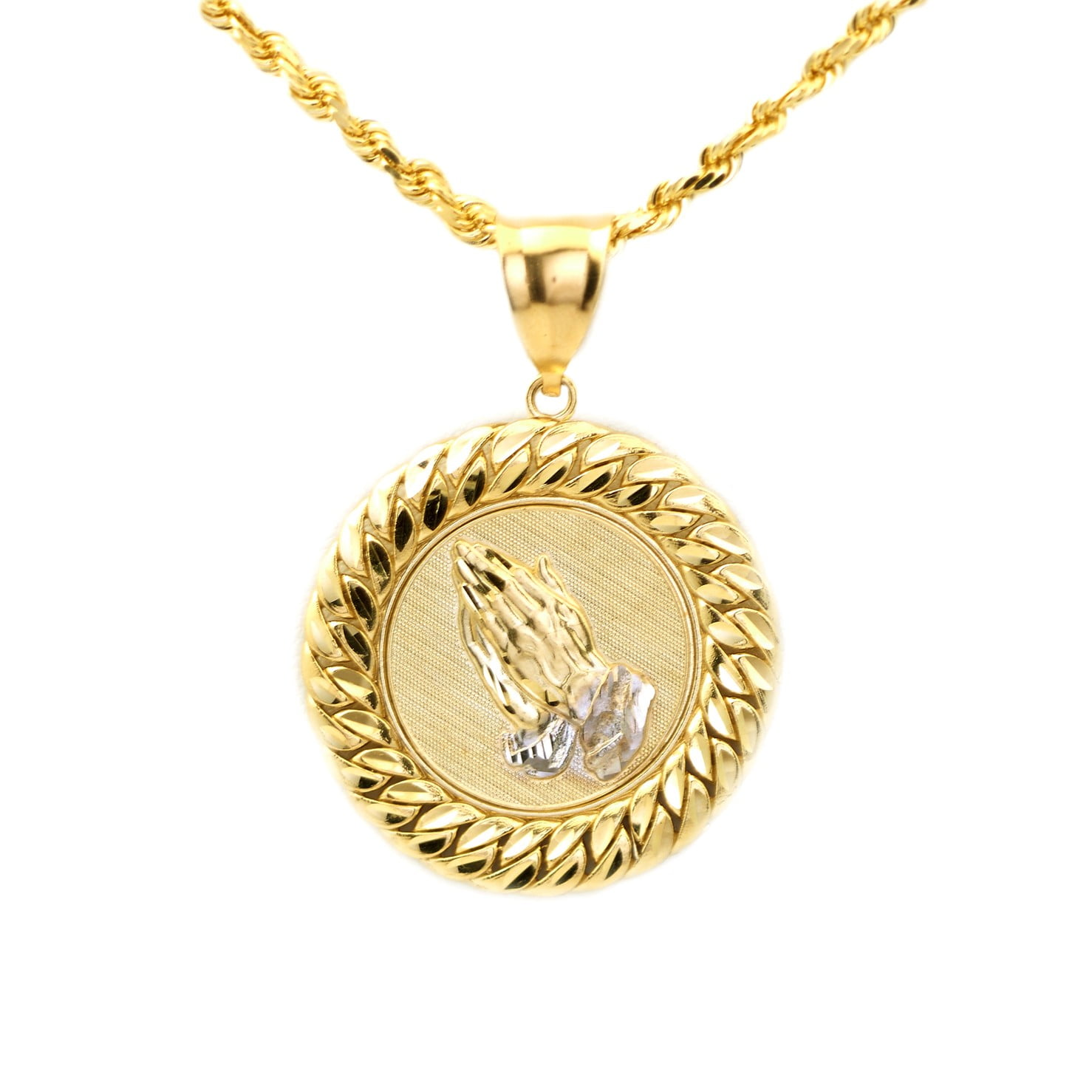 LoveBling LoveBling 10k Yellow Gold Praying Hands Medallion with