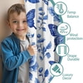 thumbnail image 3 of Blackout Kids Curtains,Blue Roses and Butterflies Pattern Childrens Insulated Curtains Set Of 2,Bedroom Essentials,Toddler Room Decor 42x54in(106x137cm), 3 of 4