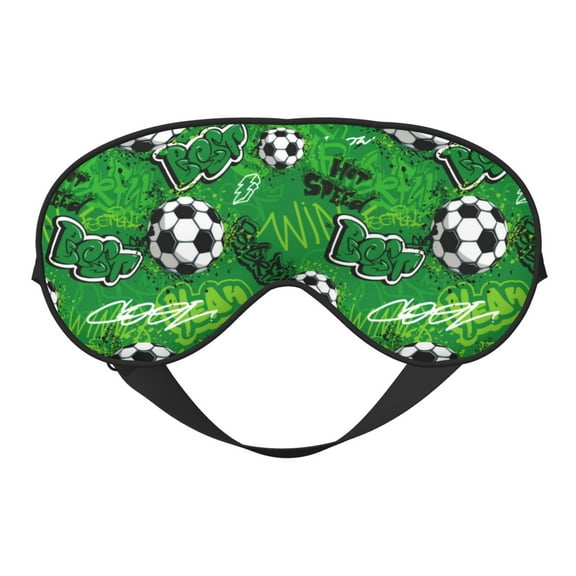 Eye Sleep Mask for Women Men - cool green soccer football Adjustable Soft Buckle Travel Eye Masks for Sleep Mask Blackout, Sleeping Mask for Women Men, Funny Blindfolds for Party Games