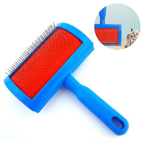 Pet Grooming Brush Silicone Handle Shedding Massage Dog Brush & Cat Brush Pet Comb Dog Comb Twirl Dot Teddy Samo Needle Comb Open Knot Comb Ro