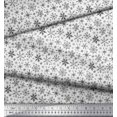 thumbnail image 3 of Soimoi Silk Fabric Snowflake Artistic Print Sewing Fabric Yard 42 Inch Wide, 3 of 3